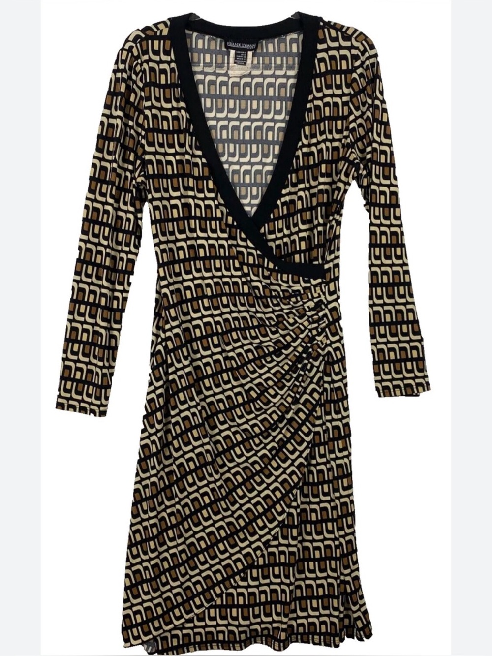 Frank Lyman dress geometric pattern and a wrap stye dress size8